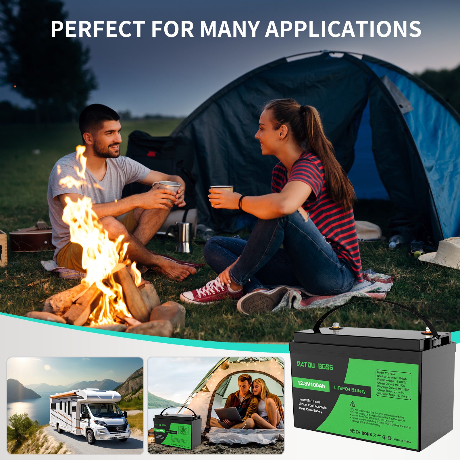 DATOUBOSS Rechargeable Lifepo4 Batteries Voltage Converters Inverter