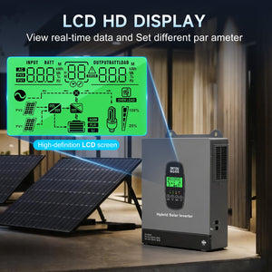 DATOUBOSS 3300W Hybrid Inverter 24V, Hybrid Solar Inverter On Grid, Supports Battery-Free Operation, 24V DC to 120V AC, BMS Protection System, with 150A MPPT for 24V Batteries - DATOUBOSSSP-B17-DT-2433U-A