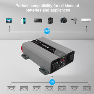 DATOUBOSS 1500W pure sine wave inverter universal compatibility for RV appliances