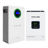 DATOUBOSS 51.2V 100Ah Wall-Mounted LiFePO4 Battery + 5500W 48V Hybrid Solar Inverter, 5.12kWh Home Energy Storage System with 100A BMS, 120A MPPT, 100V-120V Output & 50Hz/60Hz