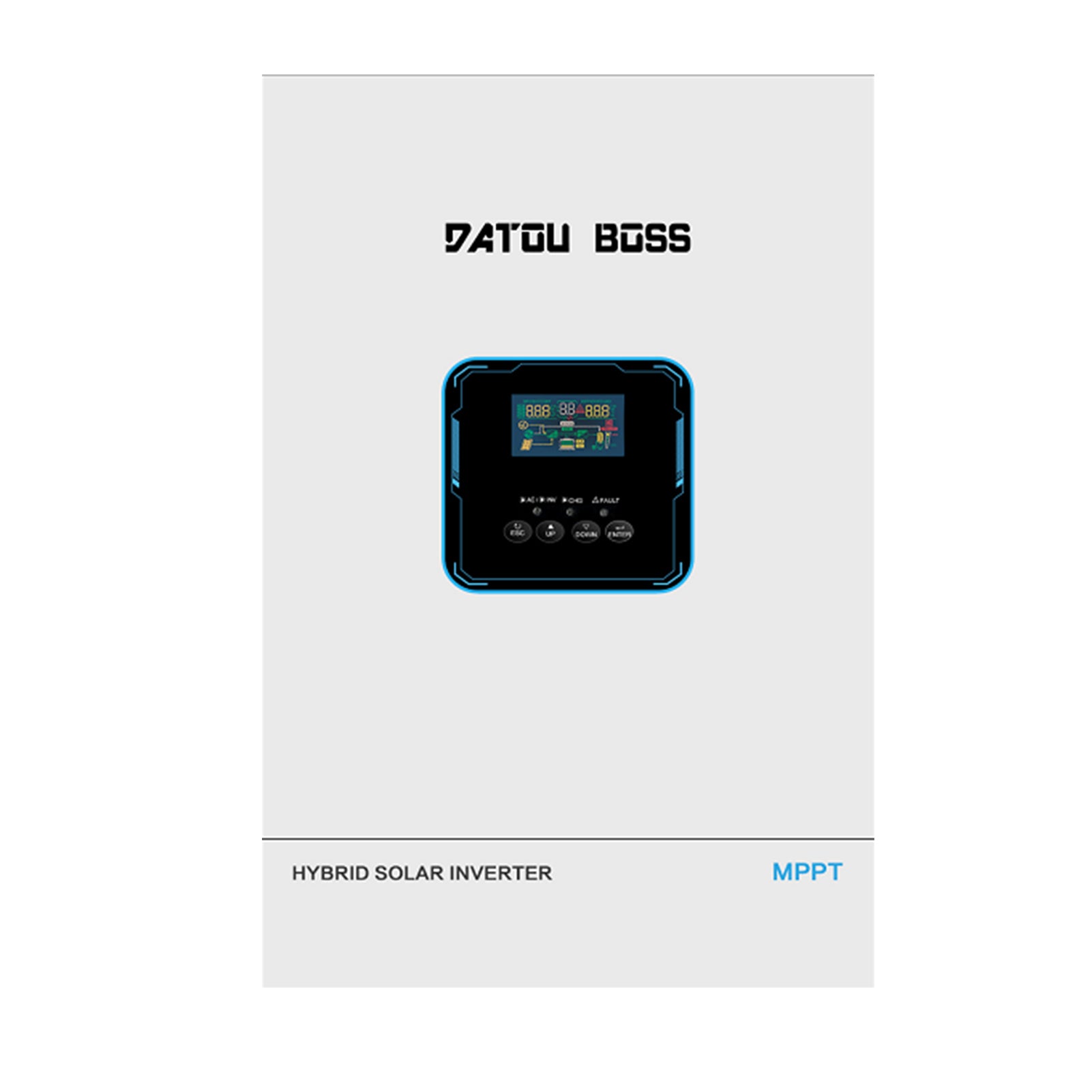 DATOUBOSS hybrid inverter, 48V to 110V, 5500W, supports off-grid, grid-connected, and hybrid modes, 50Hz/60Hz, AC 100V-120V adjustable output voltage, MPPT controller, photovoltaic charging current up to 120A, suitable for solar power generation