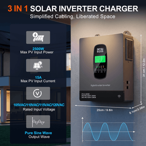 DATOUBOSS 1800W 12V Hybrid Solar Inverter, 110/120V AC Output, 150A MPPT, Battery-Free Solar Inverter with BMS Protection for RV & Home Backup(Compatible with WiFi 06) - DATOUBOSSSP-B17-DT-1218U-A-US