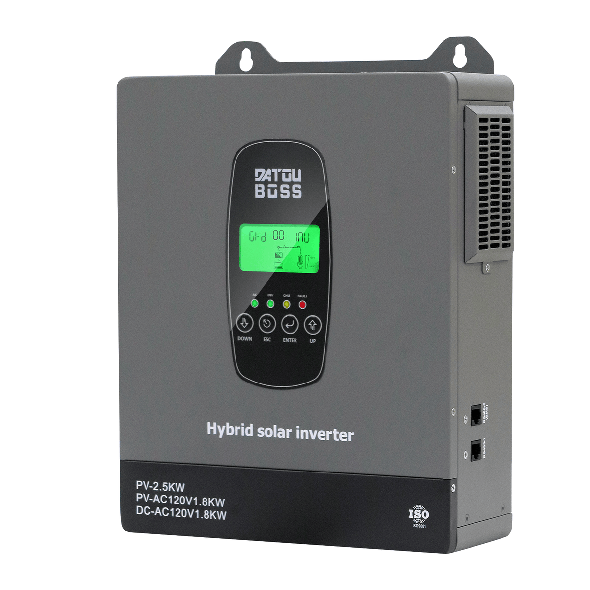 DATOUBOSS 1800W 12V Hybrid Solar Inverter, 110/120V AC Output, 150A MPPT, Battery-Free Solar Inverter with BMS Protection for RV & Home Backup(Compatible with WiFi 06) - DATOUBOSSSP-B17-DT-1218U-A-US