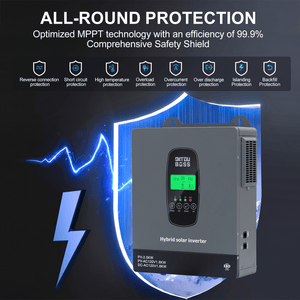 DATOUBOSS 1800W 12V Hybrid Solar Inverter, 110/120V AC Output, 150A MPPT, Battery-Free Solar Inverter with BMS Protection for RV & Home Backup(Compatible with WiFi 06) - DATOUBOSSSP-B17-DT-1218U-A-US