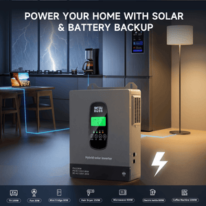 DATOUBOSS 1800W 12V Hybrid Solar Inverter, 110/120V AC Output, 150A MPPT, Battery-Free Solar Inverter with BMS Protection for RV & Home Backup(Compatible with WiFi 06) - DATOUBOSSSP-B17-DT-1218U-A-US