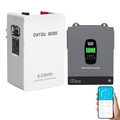 DATOUBOSS 24V 3300W Hybrid Solar Inverter + 8kWh 314Ah LiFePO4 Battery (150A BMS), 150A MPPT, Battery-Free Operation, 24V DC to 120V AC for Home Backup & Off-Grid Systems - DATOUBOSSSP-DT-24314-2433U-US