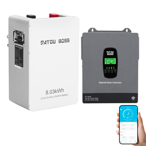 DATOUBOSS 24V 3300W Hybrid Solar Inverter + 8kWh 314Ah LiFePO4 Battery (150A BMS), 150A MPPT, Battery-Free Operation, 24V DC to 120V AC for Home Backup & Off-Grid Systems - DATOUBOSSSP-DT-24314-2433U-US