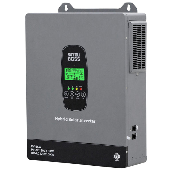 DATOUBOSS 3300W Hybrid Inverter 24V, Hybrid Solar Inverter On Grid, Supports Battery-Free Operation, 24V DC to 120V AC, BMS Protection System, with 150A MPPT for 24V Batteries - DATOUBOSSSP-B17-DT-2433U-A