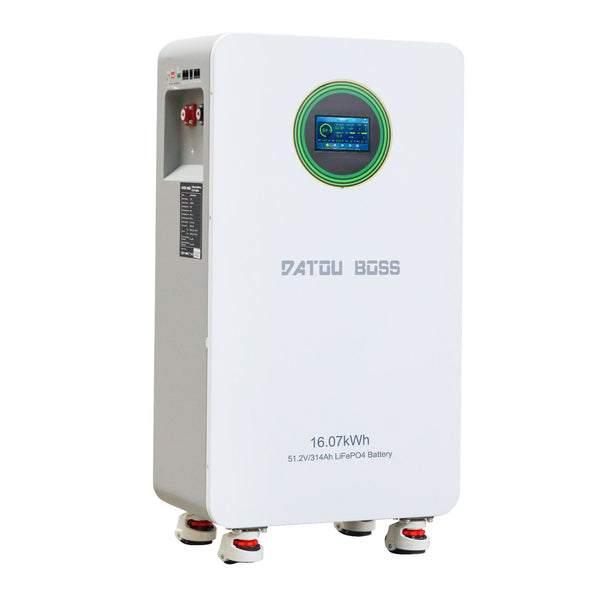 DATOUBOSS 16.07kWh energy storage system with 51.2V 314Ah LiFePO4 battery and smart LCD display