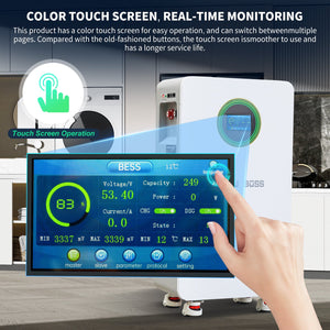 DATOUBOSS smart touch screen displays real-time voltage, current, capacity, and temperature for battery monitoring