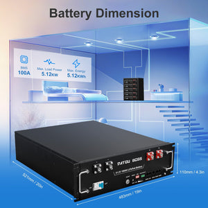 DATOUBOSS 51.2V 100Ah Rack Mount LiFePO4 Battery 5.12kWh GradeA+Cells Built - in BMS CAN/RS485 Communication with APP Bluetooothfor DIY RV Car Solar Home System - DATOUBOSS Rechargeable Lifepo4 Batteries Voltage Converters InverterSP-DT-3U-48100-A-EU