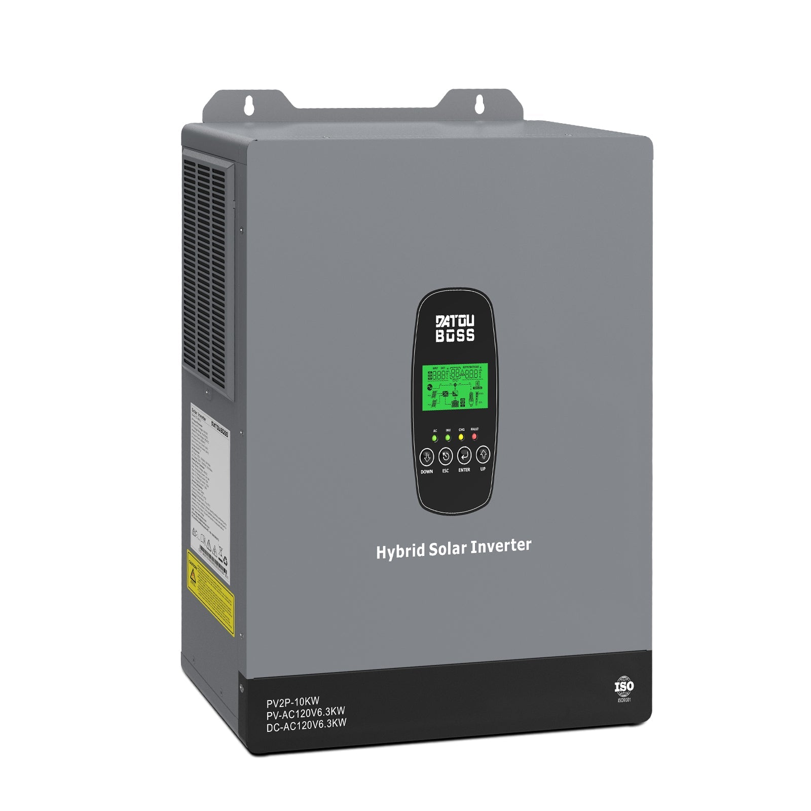 DATOUBOSS 6300W 48V Hybrid Solar Inverter, Dual MPPT 10kW PV Input, 120A High-Current Charging, Off‑Grid/Grid‑Tied/UPS 3‑in‑1, Supports Battery‑Free Operation, with HD LCD Display & Filter, Backup Power for Home/RV/Yacht/Agriculture - DATOUBOSSSP-B17-DT-4863U-A
