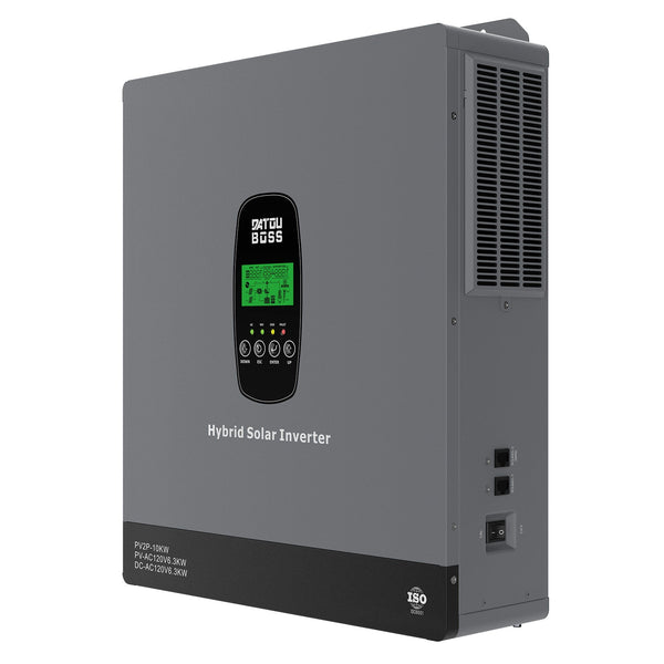 DATOUBOSS 6300W 48V Hybrid Solar Inverter, Dual MPPT 10kW PV Input, 120A High-Current Charging, Off‑Grid/Grid‑Tied/UPS 3‑in‑1, Supports Battery‑Free Operation, with HD LCD Display & Filter, Backup Power for Home/RV/Yacht/Agriculture - DATOUBOSSSP-B17-DT-4863U-A