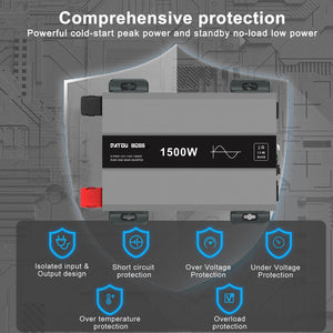 DATOUBOSS 1500W pure sine wave inverter short circuit overload protection