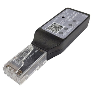 DATOUBOSS WiFi dongle for solar inverters featuring LED indicators for power, comm, net, and server status